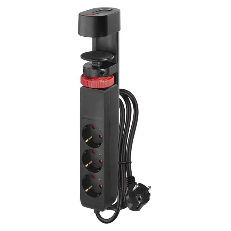 LEGRAND EMOS ΠΟΛΥΜΠΡΙΖΟ ΓΡΑΦΕΙΟ 3 ΘΕΣΕΩΝ 1.5m - 1.5mm2 - 2xUSB - USB-C - ΜΑΥΡΟ P1321PD