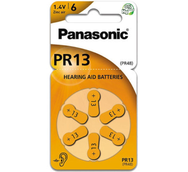 ΣΕΤ ΜΠΑΤΑΡΙΕΣ ΑΚΟΥΣΤΙΚΟΥ PANASONIC PR13L/6DC (6 ΤΜΧ)