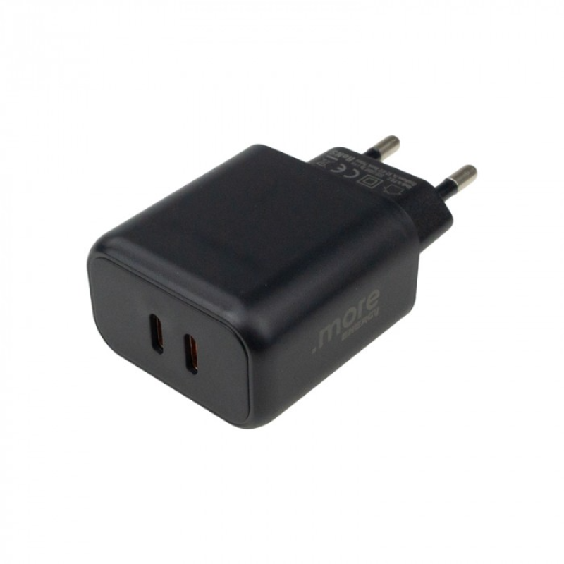 Φορτιστής Πρίζας 20W με 2 Θύρες USB-C Μαύρο – Διπλή Φόρτιση