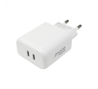 Φορτιστής Πρίζας 20W με 2 Θύρες USB-C Λευκός – Διπλή Φόρτιση