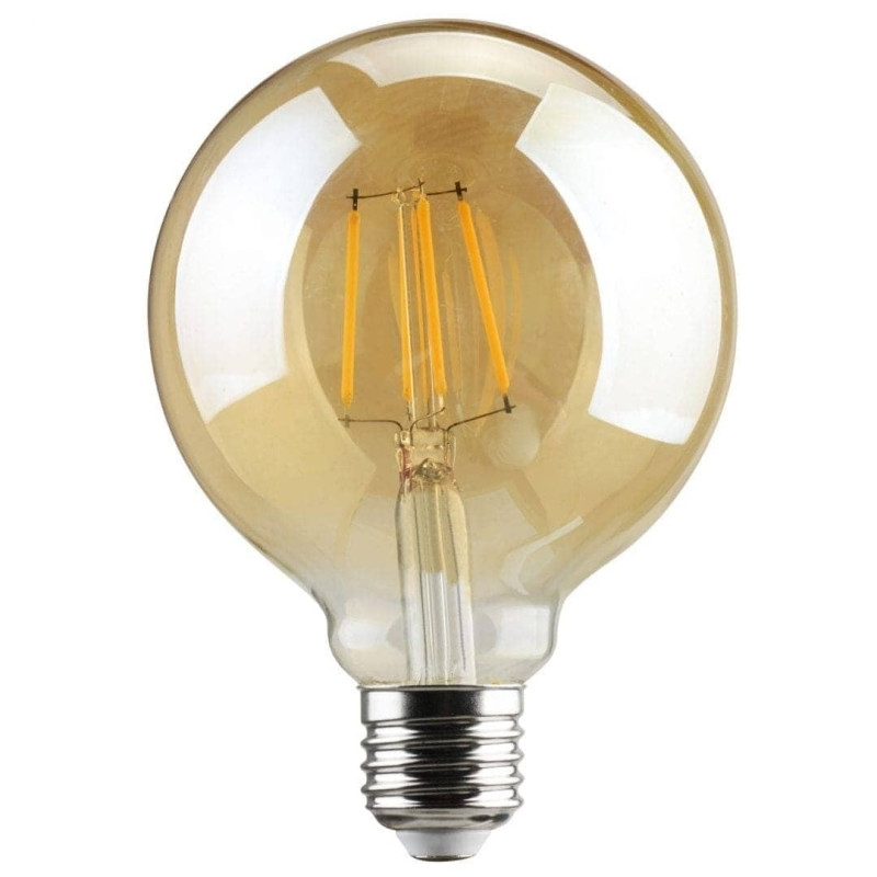 GLOBE LED G125 FILAMENT Ε27 8W WARM DIM. GOLDEN 360° - ΜΕΛΙ