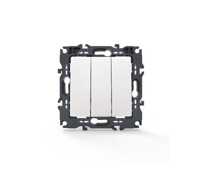 PRIME ΔΙΑΚΟΠΤΗΣ ΤΡΙΠΛΟΣ ΑΠΛΟΣ ΜΕ ΒΙΔΑ 1+1+1P 10AX 250VAC IP20 ΛΕΥΚΟΣ