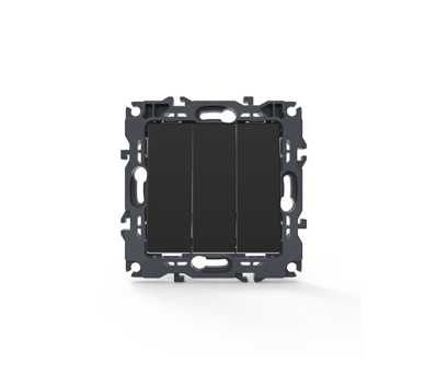 PRIME ΔΙΑΚΟΠΤΗΣ ΤΡΙΠΛΟΣ ΑΠΛΟΣ ΜΕ ΒΙΔΑ 1+1+1P 10AX 250VAC IP20 MAT ΑΝΘΡΑΚΙ