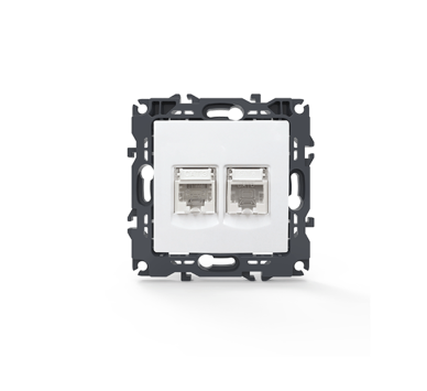 PRIME ΠΡΙΖΑ ΤΗΛΕΦΩΝΟΥ 1xRJ11 CAT3 IP20 & ΠΡΙΖΑ ΔΙΚΤΥΟΥ 1xRJ45 CAT6 UTP IP20 ΛΕΥΚΗ