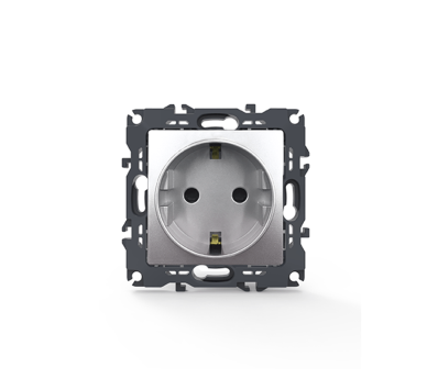 PRIME ΠΡΙΖΑ ΣΟΥΚΟ ΑΣΦΑΛΕΙΑΣ 1x2P+E 16A 250VAC IP20 MAT ΑΛΟΥΜΙΝΙΟ