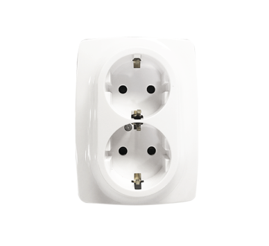 PRIME ΠΡΙΖΑ ΣΟΥΚΟ ΑΣΦΑΛΕΙΑΣ 2x2P+E 16A 250VAC IP20  ΛΕΥΚΗ