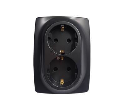 PRIME ΠΡΙΖΑ ΣΟΥΚΟ ΑΣΦΑΛΕΙΑΣ 2x2P+E 16A 250VAC IP20 MAT ΑΝΘΡΑΚΙ