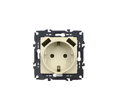 PRIME ΠΡΙΖΑ ΣΟΥΚΟ ΑΣΦΑΛΕΙΑΣ 1x2P+E 16A 250VAC & 2 USB 5VDC 3.1A IP20 ΙΒΟΥΑΡ