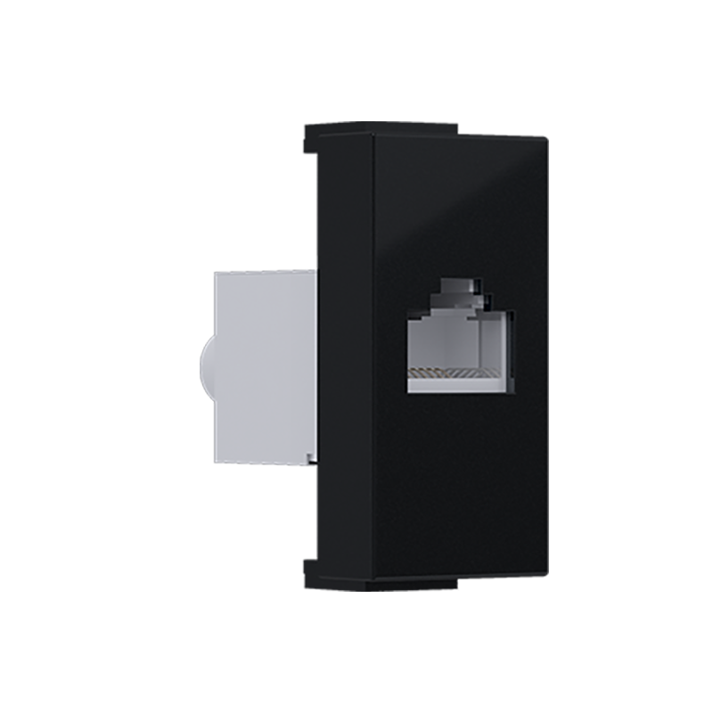  MODYS ΠΡΙΖΑ ΔΙΚΤΥΟΥ ΜΑΥΡΗ ΜΑΤ 1 ΣΤ. RJ45 CAT.6 ΜΕ ΘΩΡΑΚΙΣΗ IP20