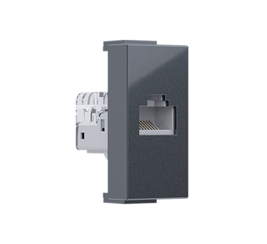  MODYS ΠΡΙΖΑ ΔΙΚΤΥΟΥ ΑΝΘΡΑΚΙ  1 ΣΤ. RJ45 CAT.5E ΧΩΡΙΣ ΘΩΡΑΚΙΣΗ IP20