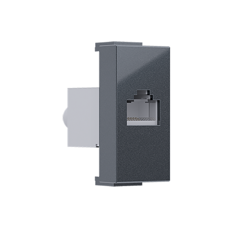  MODYS ΠΡΙΖΑ ΔΙΚΤΥΟΥ ΑΝΘΡΑΚΙ 1 ΣΤ. RJ45 CAT.6 ΜΕ ΘΩΡΑΚΙΣΗ IP20