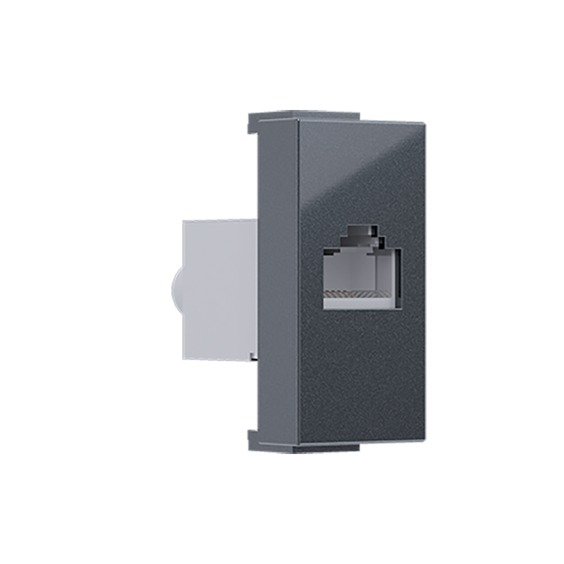  MODYS ΠΡΙΖΑ ΔΙΚΤΥΟΥ ΑΝΘΡΑΚΙ  1 ΣΤ. RJ45 CAT.6A ΜΕ ΘΩΡΑΚΙΣΗ IP20