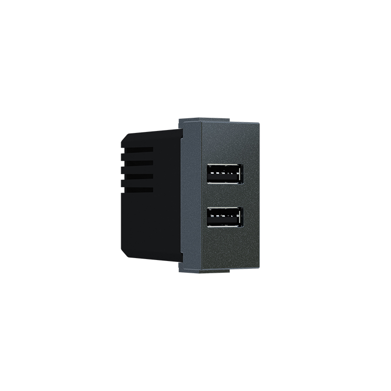  MODYS ΠΡΙΖΑ ΤΡΟΦΟΔΟΣΙΑΣ USB 1 ΣΤ. 2XUSB A+C ΑΝΘΡΑΚΙ 5VDC 3A IP20
