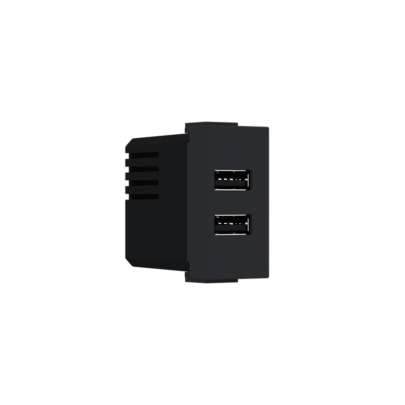  MODYS ΠΡΙΖΑ ΤΡΟΦΟΔΟΣΙΑΣ USB 1 ΣΤ. 2XUSB A+C ΜΑΥΡΟ ΜΑΤ 5VDC 3A IP20