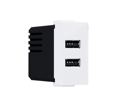  MODYS ΠΡΙΖΑ ΤΡΟΦΟΔΟΣΙΑΣ USB 1 ΣΤ. 2xUSB ΛΕΥΚΗ 5VDC 2X1.2A IP20