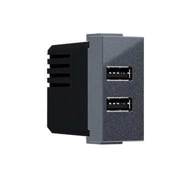  MODYS ΠΡΙΖΑ ΤΡΟΦΟΔΟΣΙΑΣ USB 1 ΣΤ. 2xUSB ΑΝΘΡΑΚΙ 5VDC 2X1.2A IP20