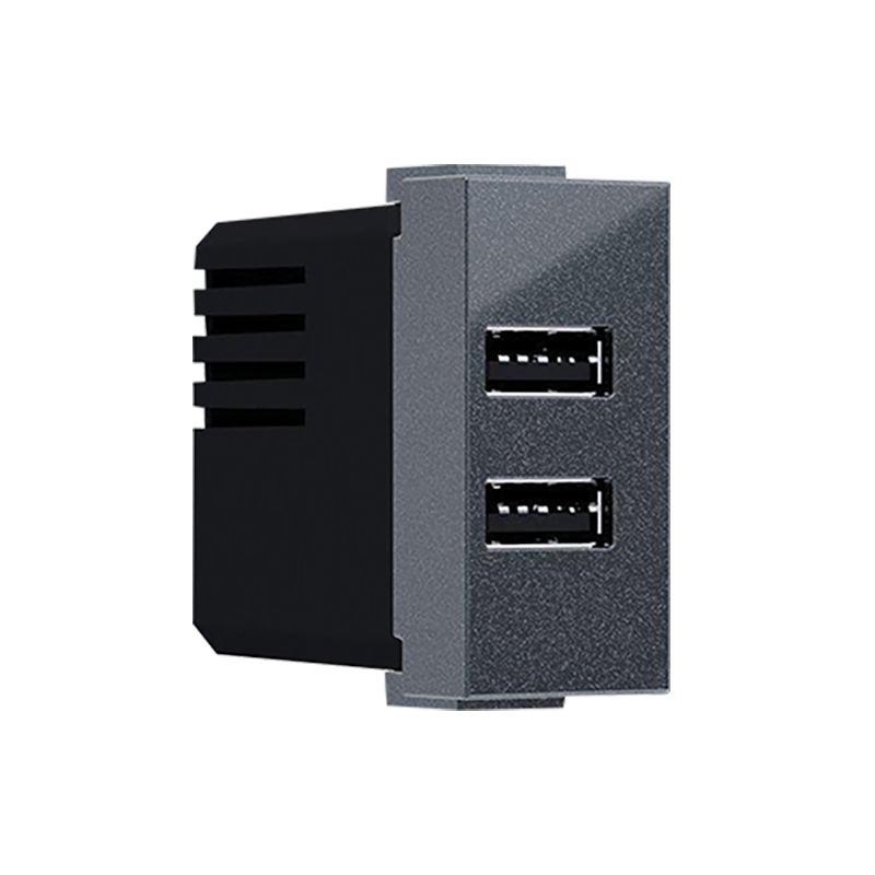  MODYS ΠΡΙΖΑ ΤΡΟΦΟΔΟΣΙΑΣ USB 1 ΣΤ. 2xUSB ΑΝΘΡΑΚΙ 5VDC 2X1.2A IP20