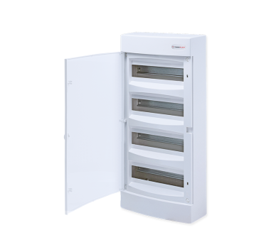 SURFACE MOUNTING 48 MODULES 4 ROWS WHITE DOOR