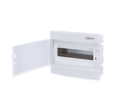 FLUSH MOUNTING 12 MODULES 1 ROW WHITE DOOR
