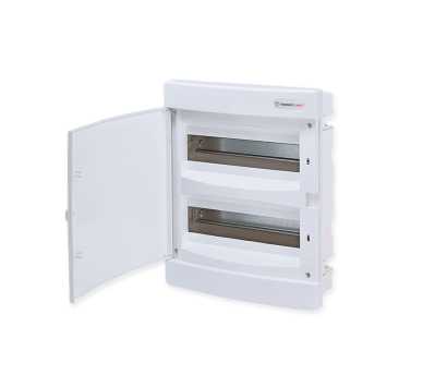 FLUSH MOUNTING 24 MODULES 2 ROWS WHITE DOOR