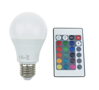 LED SMD E27 A60 8W IR RGB+3.000K 230V AC 650LM RA80 30000H 270°