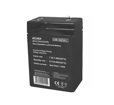 ΜΠΑΤΑΡΙΑ AGM VRLA 6V 4.5AH/20HR (F1 τερματικό)