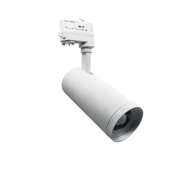 WHITE LED COB TRACK LUMINAIRE AIMY 30W 3000K 3-PH 25-50° 3150LM 230V Ra80