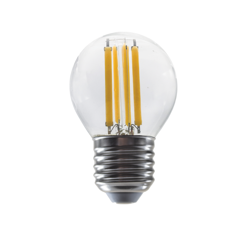 LED FILAMENT E27 G45 6W 2700K 230V AC 760LM RA80 30000H 360°
