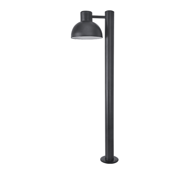 ΜΑΥΡΟ ΦΩΤΙΣΤΙΚΟ BERO 1XE27 MAX.10W LED IP44 ΜΕ ΚΟΛΩΝΑ & ΟΠΑΛ PC ΚΑΛΥΜΜΑ
