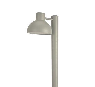 ΓΚΡΙ ΦΩΤΙΣΤΙΚΟ BERO 1XE27 MAX.10W LED IP44 ΜΕ ΚΟΛΩΝΑ & ΟΠΑΛ PC ΚΑΛΥΜΜΑ