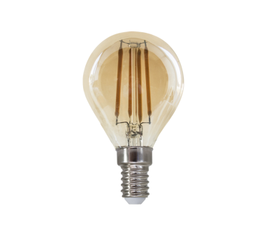 LED FILAMENT E14 STEP-DIM G45 4W AMBER 2700K 230V AC 500LM RA80 30000H 360°