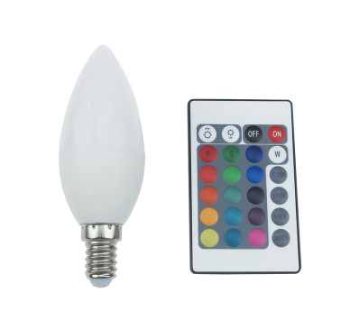 LED SMD E14 C37 4W IR RGB+3.000K 230V AC 300LM RA80 30000H 270°