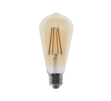 LED FILAMENT E27 ST64 10W AMBER 2700K 230V AC 1160LM RA80 30000H 360°