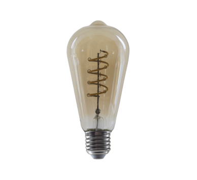 LED FILAMENT E27 DIM ST64 4W AMBER SPIRAL 1800K 230V AC 270LM RA80 30000H 360°