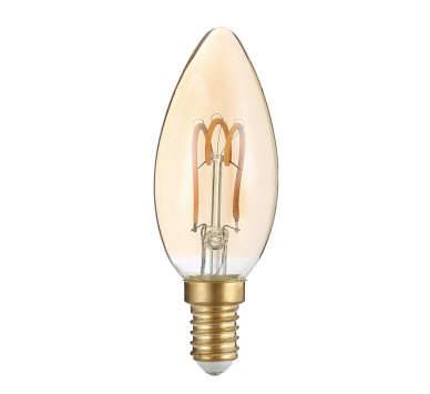 LED FILAMENT E14 C35 3W AMBER 2700K 230V AC 200LM RA80 30000H 300°