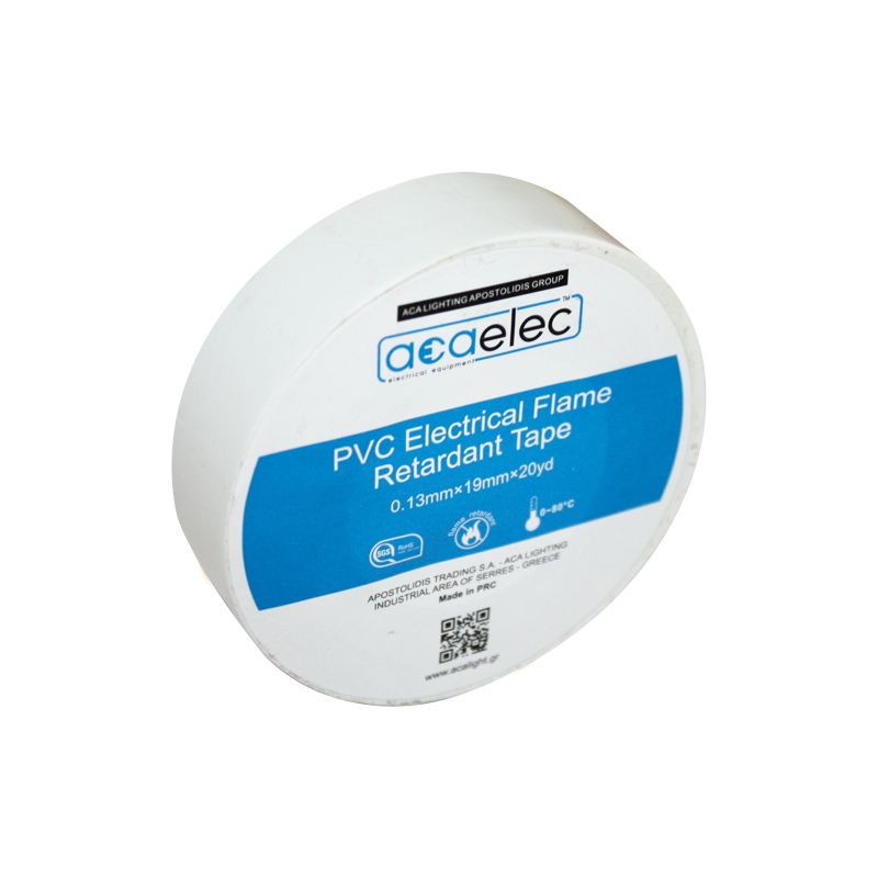  ΤΑΙΝΙΑ ΜΟΝΩΤΙΚΗ PVC ACAELEC ΛΕΥΚΗ 0.13mmx19mmx20yds
