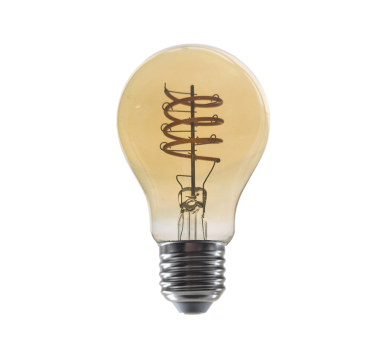 LED FILAMENT E27 DIM A60 4W AMBER SPIRAL 1800K 230V AC 270LM RA80 30000H 360°