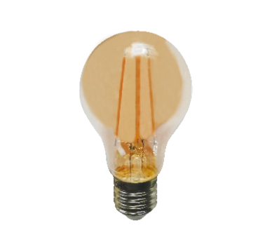 LED FILAMENT E27 STEP-DIM A60 8W AMBER 2700K 230V AC 940LM RA80 30000H 360°