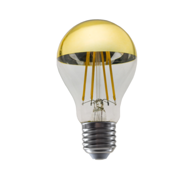 LED FILAMENT E27 DIM A60 GOLD 8W 2700K 230V AC 900LM RA80 30000H 180°