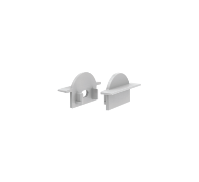ΥΠΟ ΚΑΤΑΡΓΗΣΗ SET OF GREY PLASTIC END CAPS FOR P101, 1 WITHOUT HOLE & 1 WITH HOLE