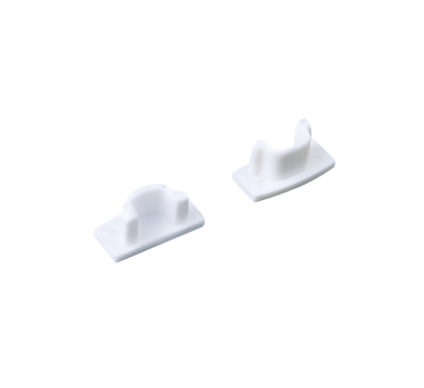 SET OF WHITE PLASTIC END CAPS FOR P109, 1PC WITH HOLE & 1PC WITHOUT HOLE