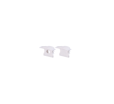SET OF WHITE PLASTIC END CAPS FOR PROFILE P115,P116 1 WITHOUT HOLE & 1 WITH HOLE