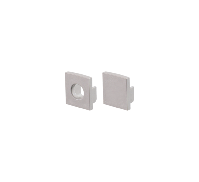SET OF GREY PLASTIC END CAPS FOR P121, P122, P123 1PC WITH HOLE & 1PC WITHOUT HOLE