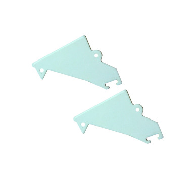 SET OF WHITE METAL END CAPS FOR P136, 2 PCS WITHOUT HOLE