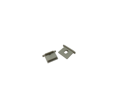 SET OF GREY PLASTIC END CAPS FOR P139, 1PC WITH HOLE & 1PC WITHOUT HOLE