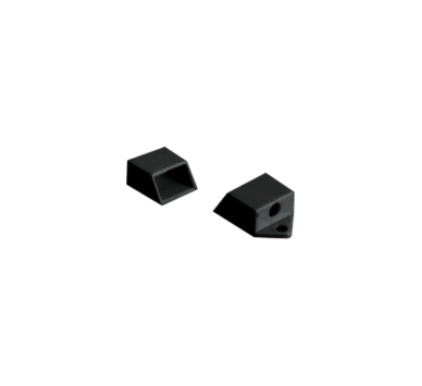 SET OF BLACK PLASTIC END CAPS FOR PROFILE P151B, 2PCS WITH HOLE