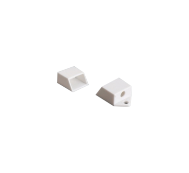 SET OF WHITE PLASTIC END CAPS FOR P151, 2PCS WITH HOLE