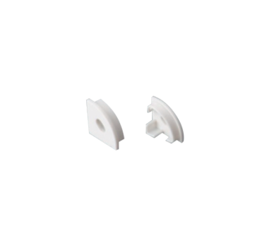 SET OF WHITE PLASTIC END CAPS FOR P161, 1PC WITH HOLE & 1 PC WITHOUT HOLE