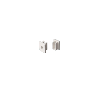 SET OF WHITE PLASTIC END CAPS FOR P162, 1PC WITH HOLE & 1 PC WITHOUT HOLE