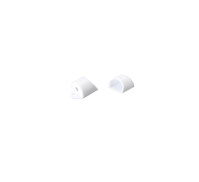 SET OF WHITE PLASTIC END CAPS FOR P163, 2PCS WITH HOLE